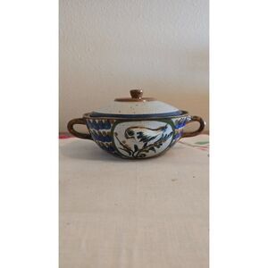 VTG Tonala Folk Art Mexican Pottery Bowl with Lid